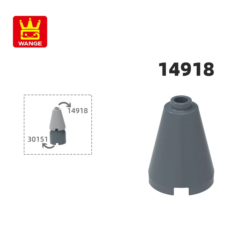 Wange 14918 100g/79Pcs Cone 2x2 Building Blocks Moc Large Missile Parts Compatible with Bricks DIY Children Gift Assembly Box