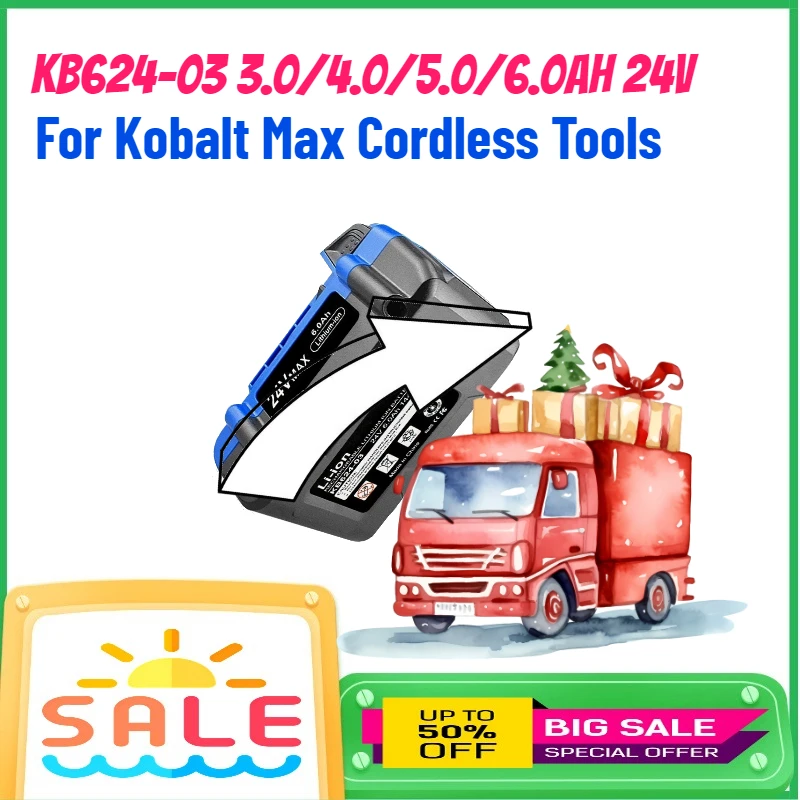

KB624-03 3.0/4.0/5.0/6.0Ah 24V Replace Lithium Ion Battery For Kobalt Max Cordless Tools Rechargeable Batteries