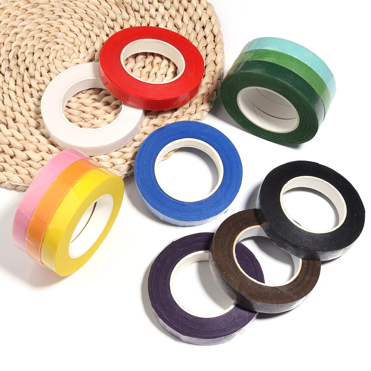 30 Yard 12MM Floral Stem Tape Corsages Buttonhole Artificial Flower Stamen Wrap Florist Green Tapes Nylon Flower Supplies