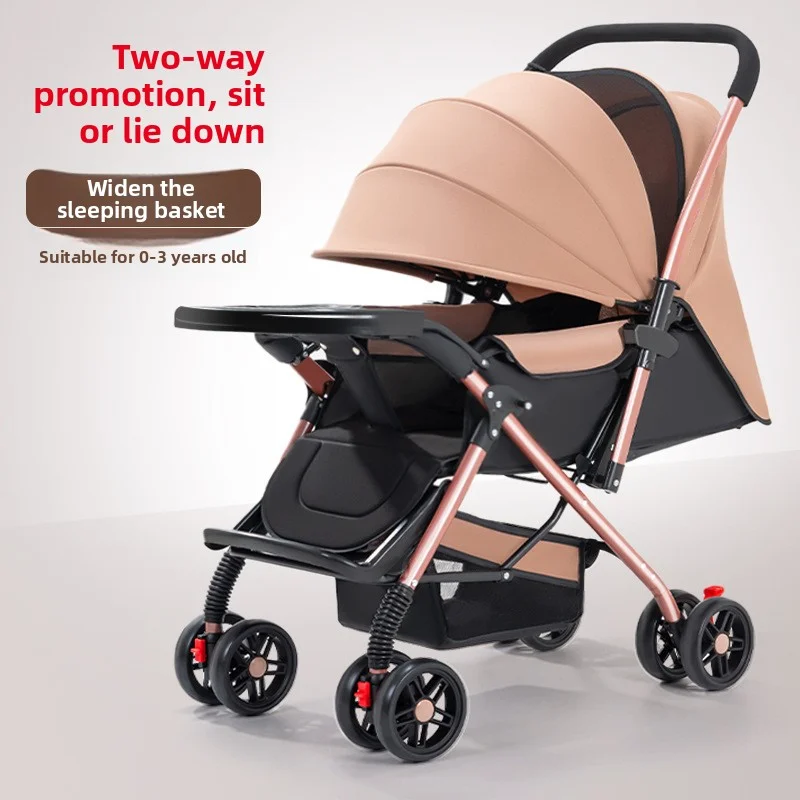 

Adjustable Double-Sided Baby Stroller - Recline & Sit Mode, Compact Foldable, Lightweight Pushchair for 0-3 Years Old