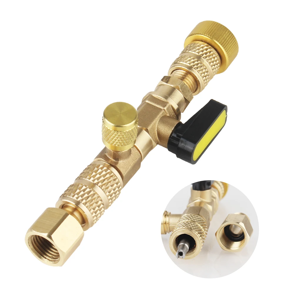 เครื่องมือซ่อมแซมท่อปรับอากาศสำหรับ R407c R22 R410A R404A วาล์วพอร์ต5/16ขนาด SAE