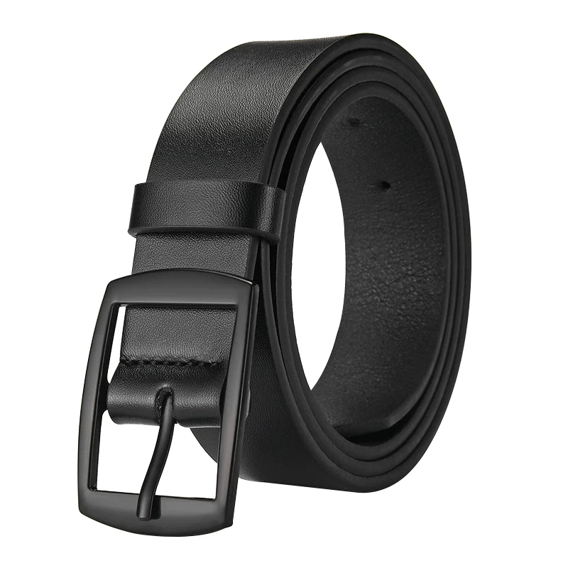 Fashion Retro Pin Buckle Men Belt Solid Color Imitation Leather Belt Business Youth Men's Casual Belt