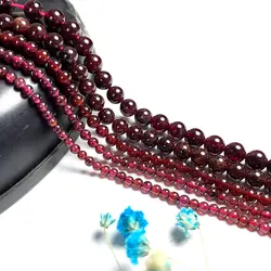 Natural Stone AA Good Grade Red Garnet Beads for Jewelry Making Diy Bracelet Necklace Accessories 2mm 3mm 4mm 5mm 6mm 7mm 8mm