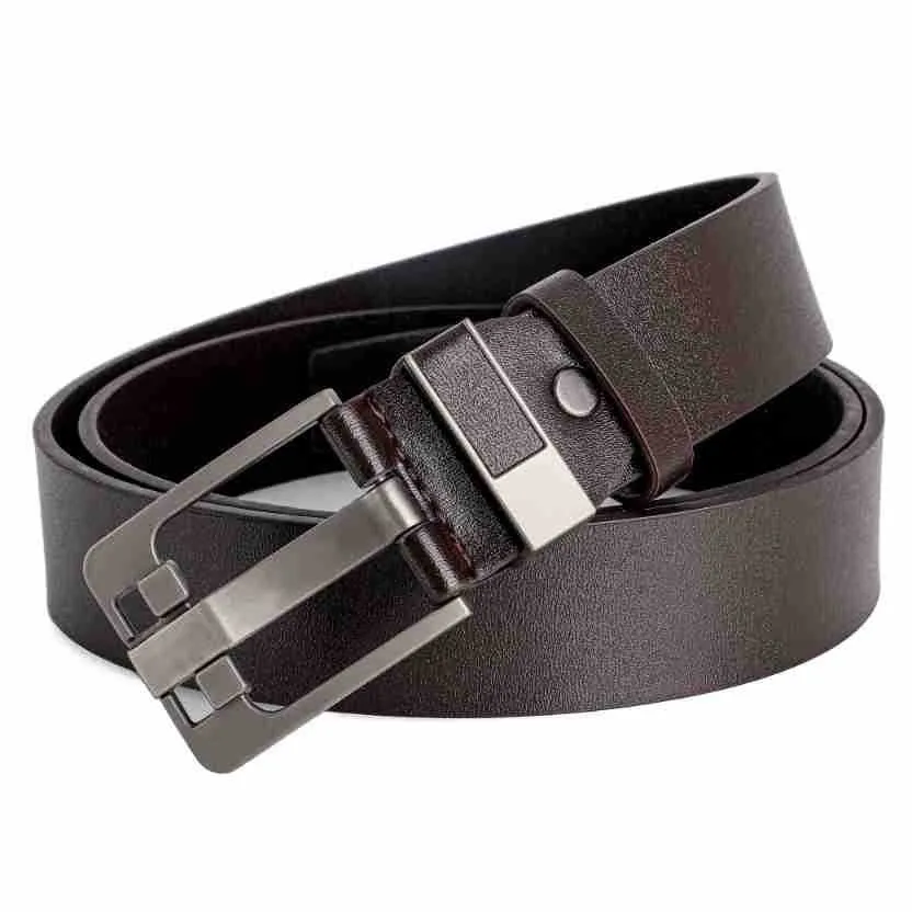 Herren-Gürtel mit Vintage-Dornschließe, lässiger Business-Gürtel aus PU-Leder, modischer und vielseitiger Gürtel für junge und mittelalte Männer. – Detail 3