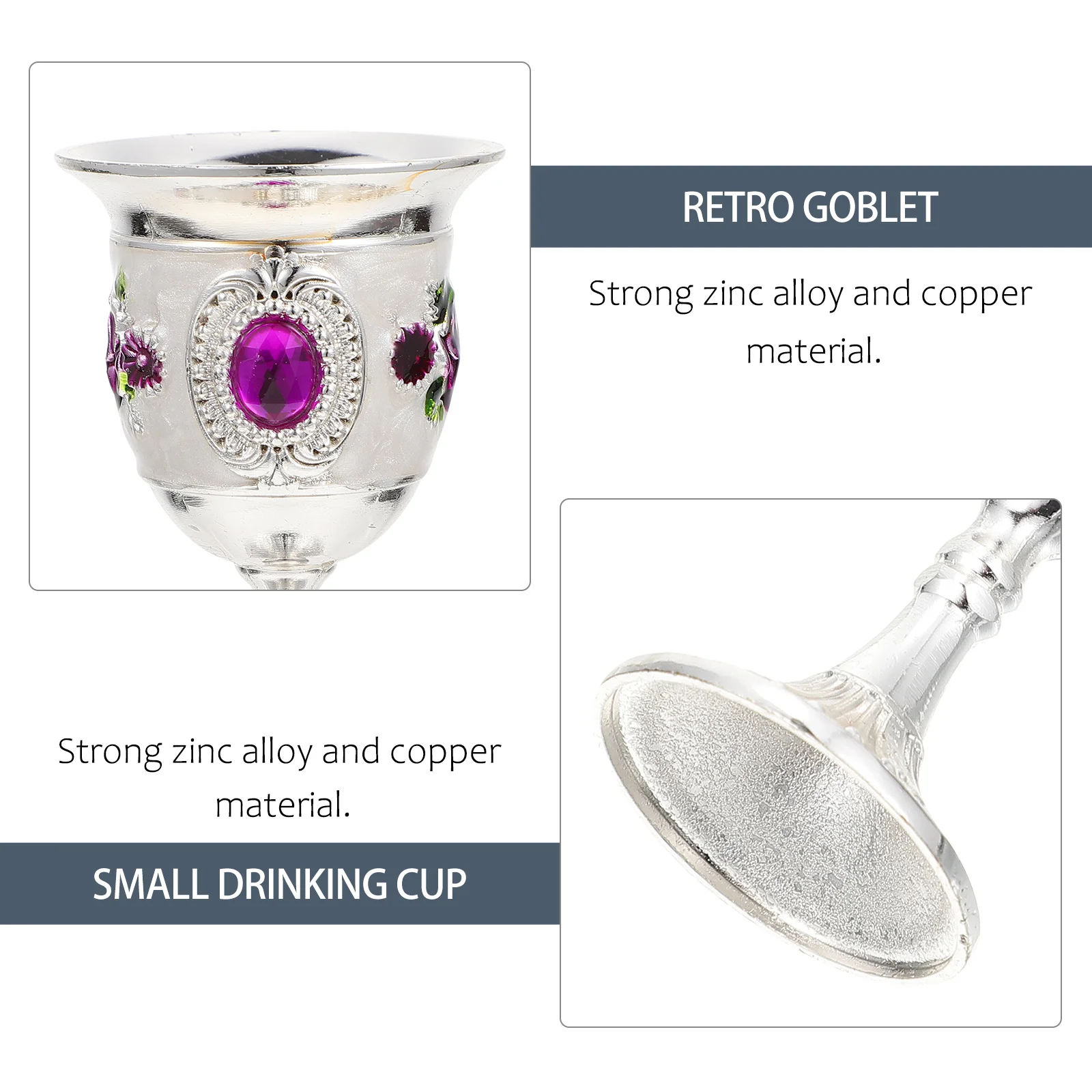 

Retro Goblet Small Size Exquisite Pattern Smooth Surface Home Bar Use Wine Cup Creative Beverage Glass European Style