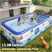 Cartoon Swimming Pool for Family Pattern Blue Big Inflatable Large PVC Pools Baby Swimming Pools Indoor Outdoor Toddler Bathtub