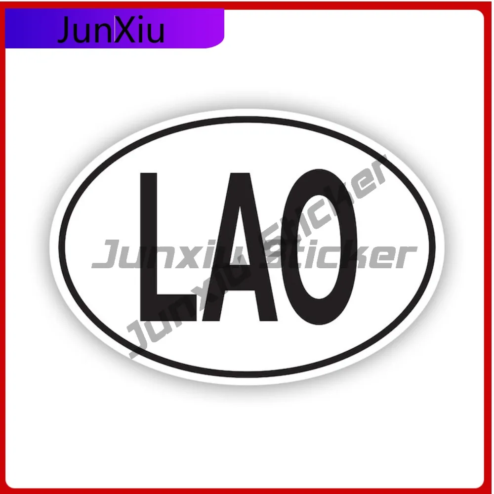 

Lao Laos Country Code Oval Sticker Uv Protected Laotian Country Code Euro Ovals Car Sticker Vinyl Decal Waterproof Durable For