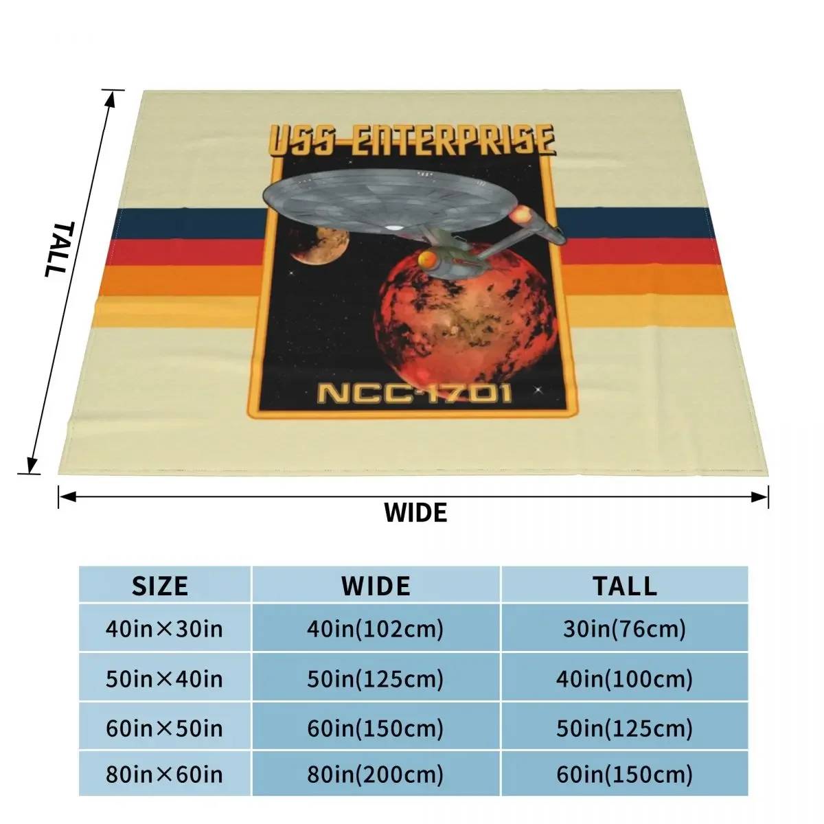 USS Enterprise NCC-1701 Throw Blanket Cute Plaid Large Decorative Beds Luxury Designer Blankets