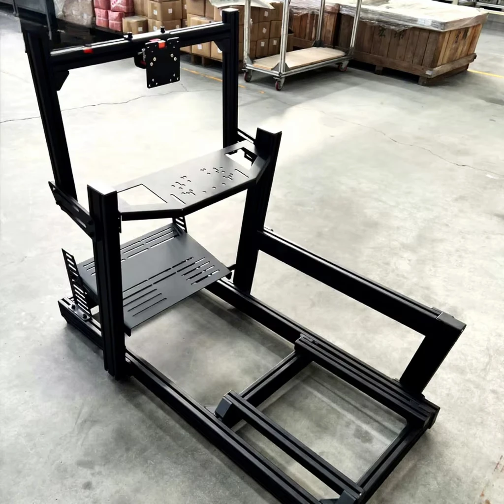Racing cockpit chassis, racing simulation steering wheel emulator pedal frame