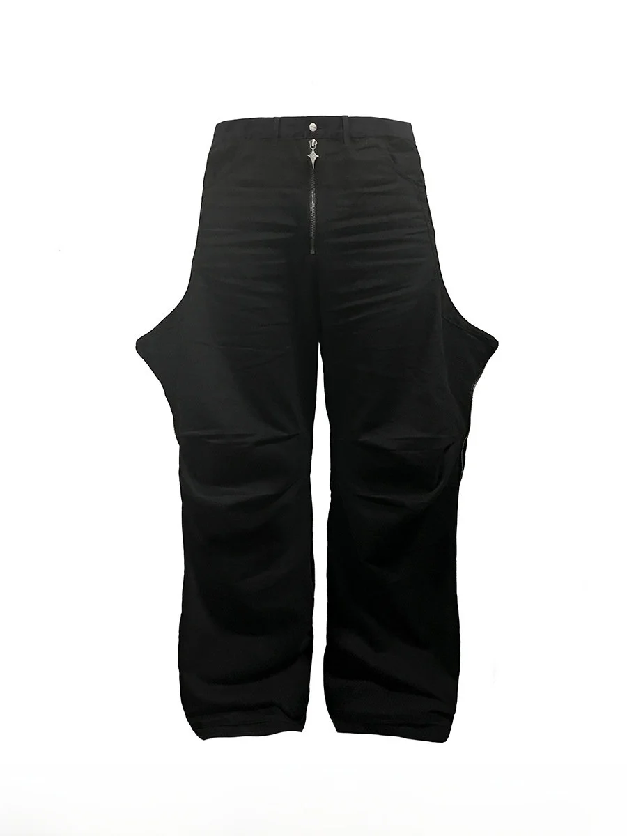 

JCAESAR Bat Cargos Bla Wide Leg Jeans Micro Flared Jeans Youth Faion Casual Cotton Long Trousers for Teenagers