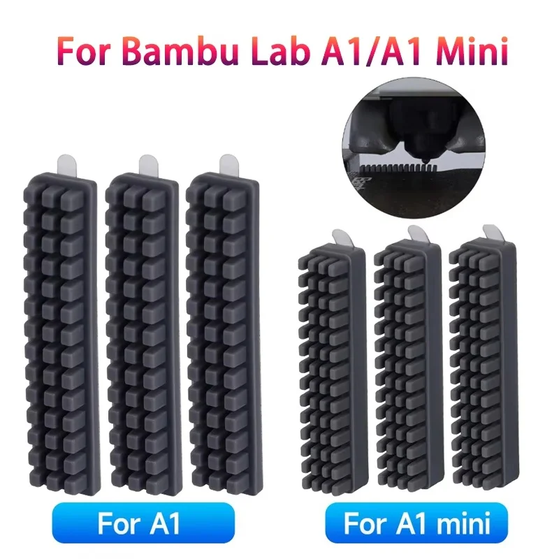 For Bambu Lab A1/A1 Mini Hotend Nozzle Brush Wiper Silicone Brush Mounted Scrubbers Cleaning Tool For Bamboo A1 3D Printer Parts