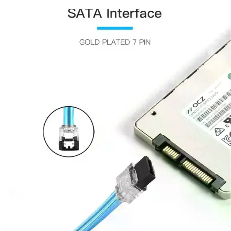 ATA 3.0 III 6Gb/s 10cm Hard Disk Drive Data Serial ATA Straight Cable 26AWG For HDD SSD Cord Line 7pin Sata Cable