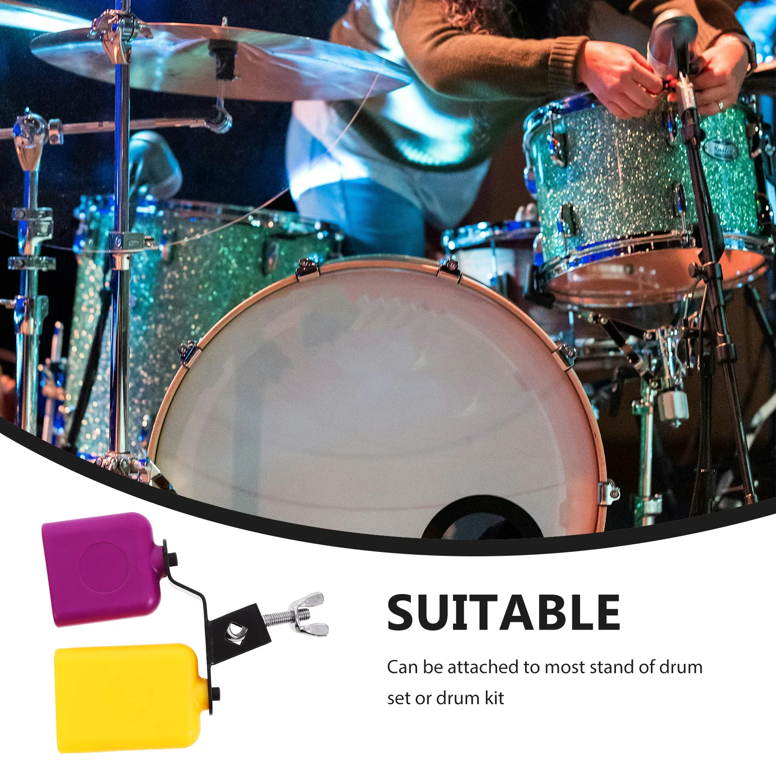 Cowbell Bangzi Drum Accessory High Low Accessories Musical Instrument Kit Block Abs Percussion Tone