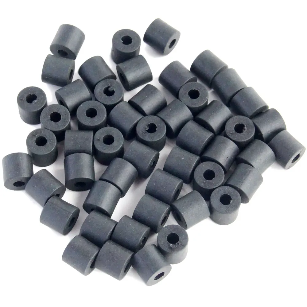 Arruela de borracha de múltiplos propósitos, 50pcs, 11mm grossos, preto, nylon, redondo, bainha, coldre, diy