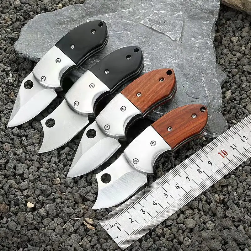 Stainless Steel Mini Knife Folding Portable Knife Keychain Carrying Knives Fruit Peeler Multi-purpose Outdoor Pocket Knife