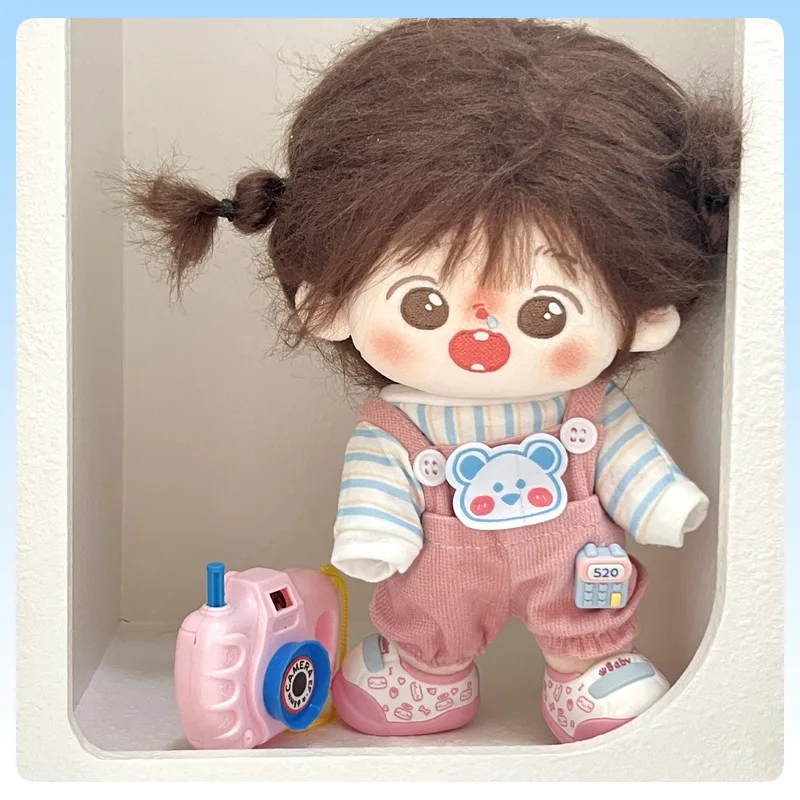 

В наличии на 20 см комплект одежды для куклы из хлопчатобумажной ткани, милый комбинезон, рубашка и брюки на подтяжках, модное платье для куклы для девочек