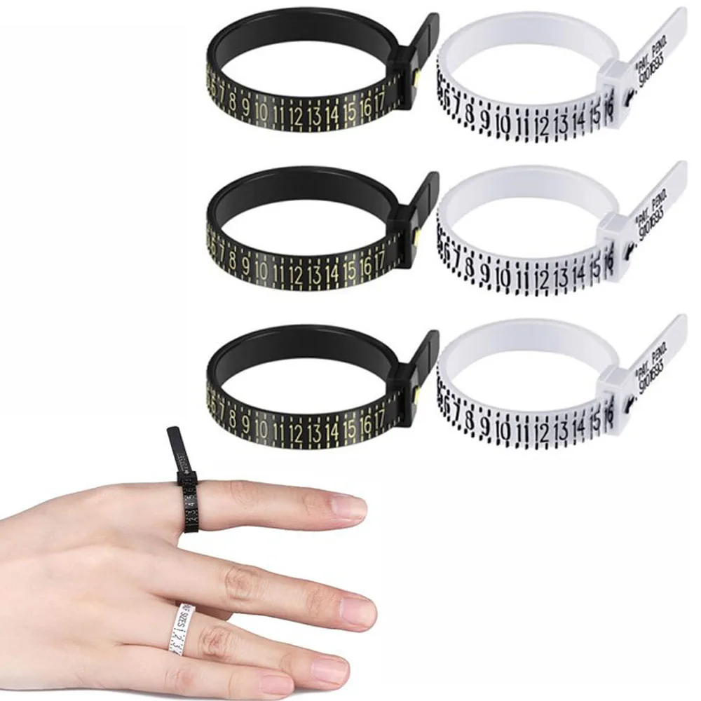 US Sizer Accurate Plastic Reusable Finger Measure Accessory Ring Sizer Jewelry Measure Tools