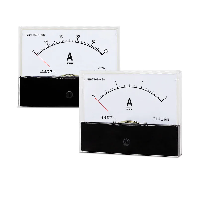 44C2 DC Ammeter Analog Panel Pointer Ampere Meter 3A/5A/10A/15A/20A/30A/50A/100A/200A/300A/500A