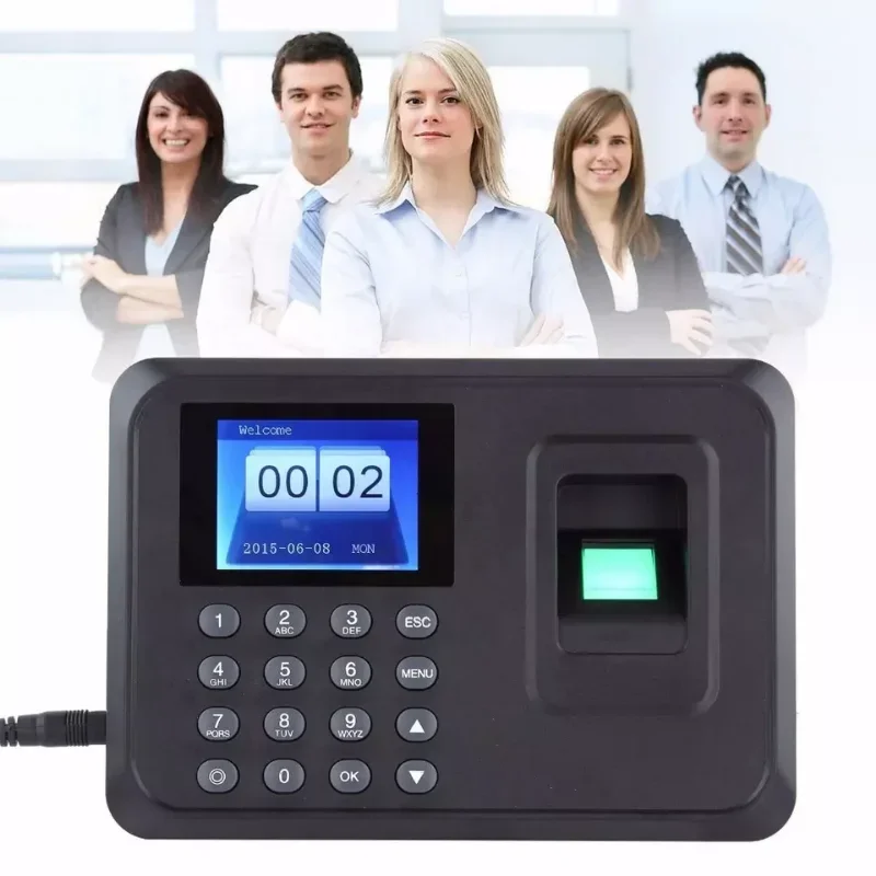 A8 2.8inch Biometric Attendance System USB Fingerprint Reader Time Clock Employee Control Machine Electronic Device Spanish En