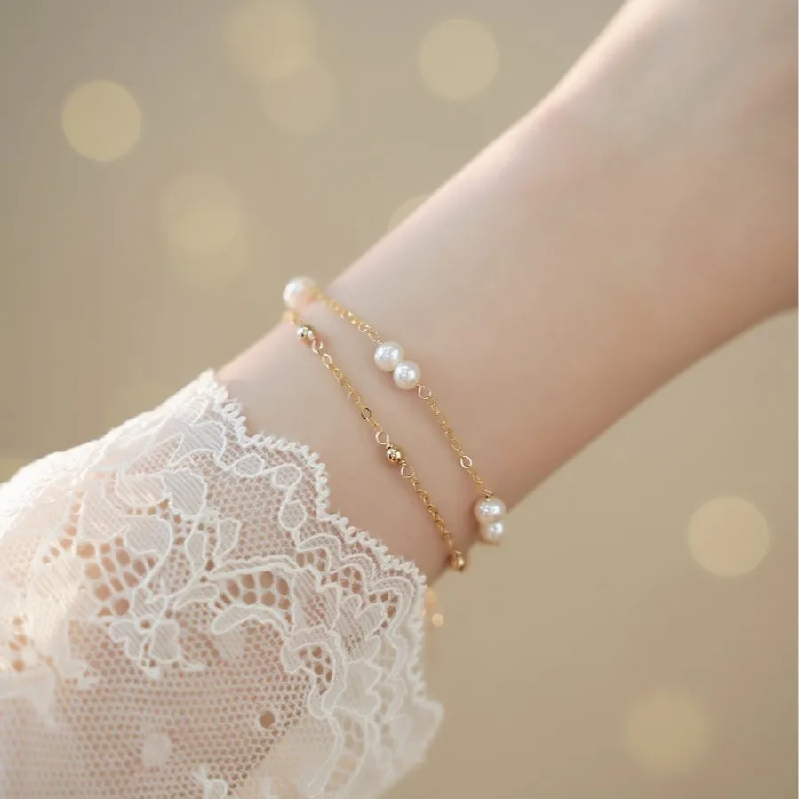 2026 New High Quality Small Natural Pearl Double Layer Stackable Bracelet Niche Luxury Trendy Fashion Accessories For Women