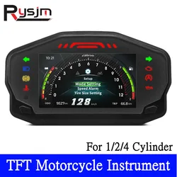 TFT LCD Display moto Gauge universale moto strumento tachimetro contachilometri contagiri per 2/4 cilindro moto