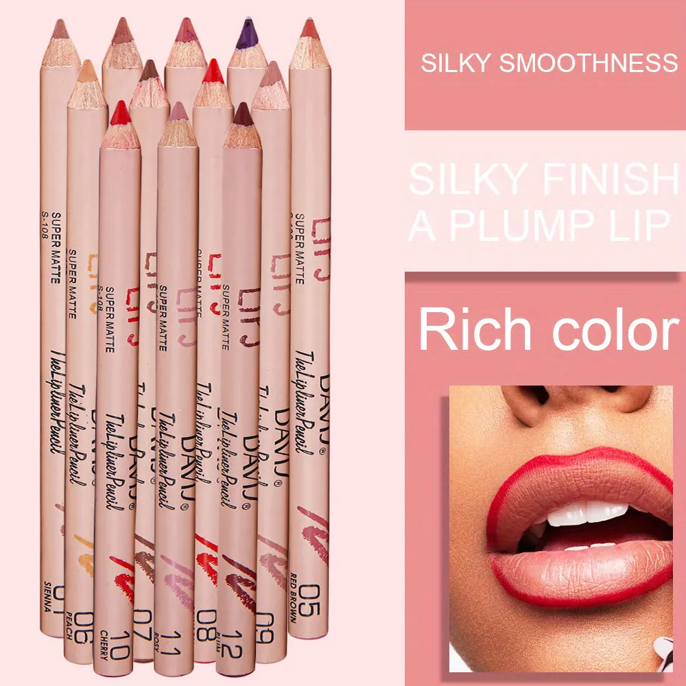 長持ちするウォータープルーフリップライナー - マットな効果、ぼかし防止、ピンク、レッド、ヌード、あらゆるライトベージュタイプに適しています