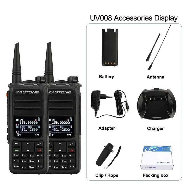 Top 2PCS UV008 DMR Walkie Talkie Digita Two Way Radio Dual band 10W Dual time slot Walkie-talkie 136-174MHZ 350-480MHZ