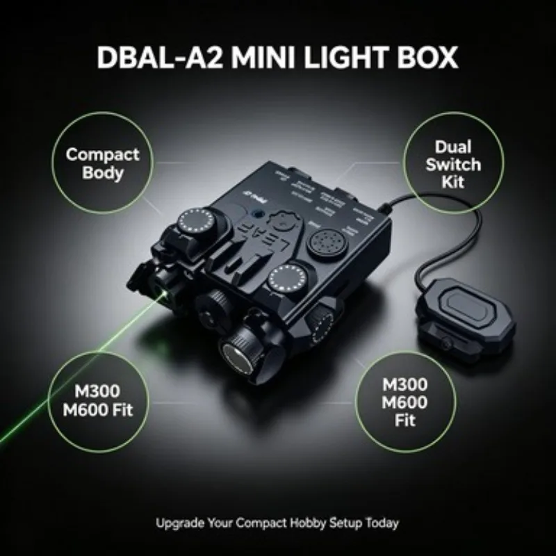 DBAL-A2 Adjustable Functional Box Steady Red Green Light M300 M600 Dual Control Assembly for Rifle Hobby Decor Gear