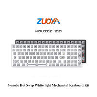 ZUOYA 68/84/100key 3-mode Hot Swap White light Mechanical Keyboard Kit 2.4Ghz Wireless Bluetooth compatible 3/5 Pins switch