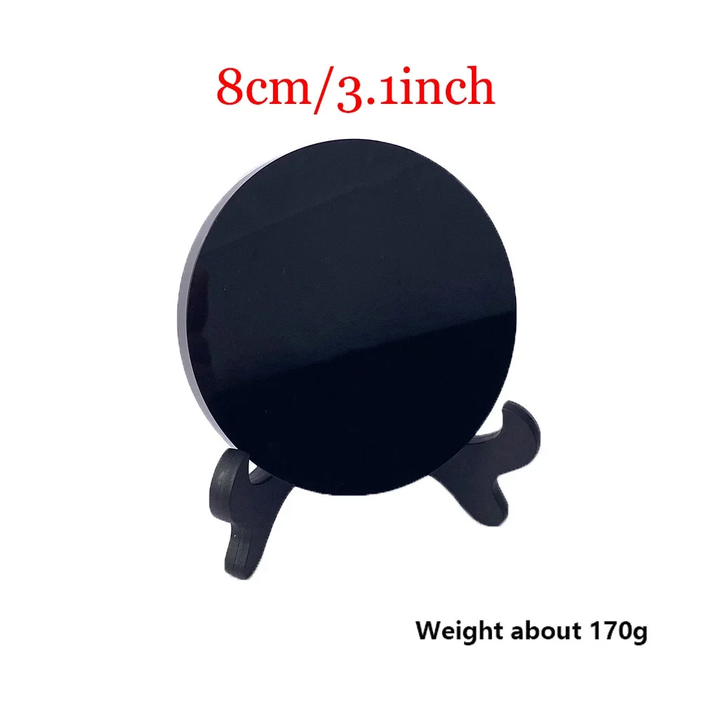 15 سنتيمتر 18 سنتيمتر 20 سنتيمتر مصقول سبج الصراخ مرآة التدخين المرايا مع حامل لوحة مستديرة للعرافة ماجيك الساحرة فنغشوي ديكور