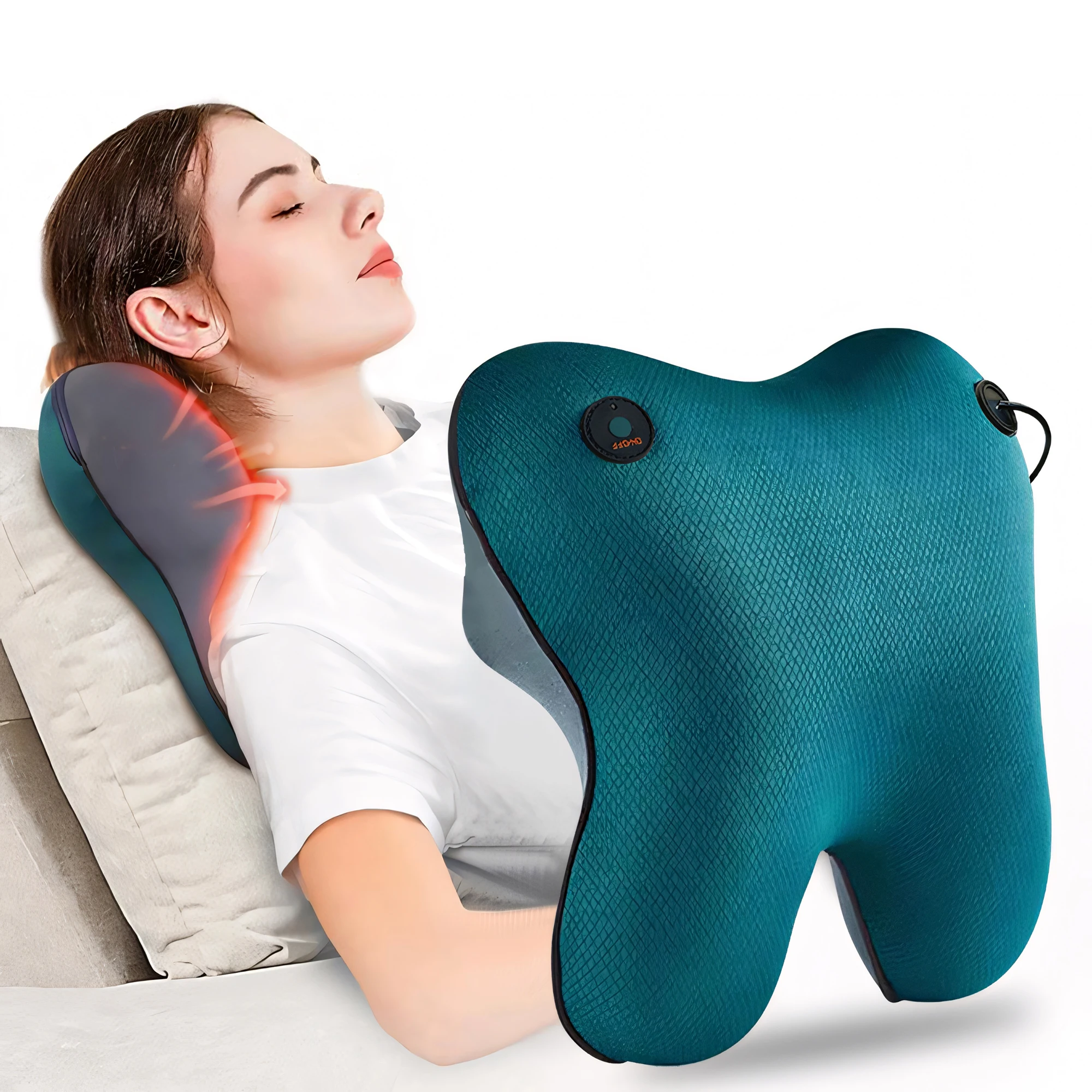 

Back Massage Pillow with Heat Cordless Neck Massagers for Relax Deep Tissue Shiatsu Massagers for Full Body Gifts for Women Men