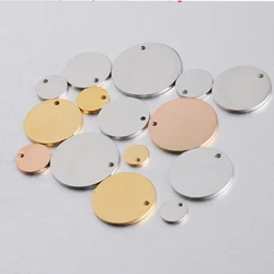 1.5mm Thickness DIY Blank Stamping Round Discs Mirror Polish Stainless Steel Engrave Charm Disk 25/15/12mm 20piece/lot