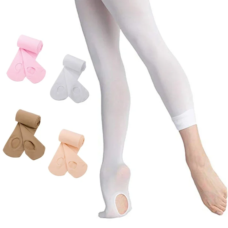 Schulkinder Mädchen Übergang Ballettstrumpfhose Ultraweiche, bequeme, blickdichte, umwandelbare Baby-Tanzstrumpfhose mit dem Loch – Detail 4