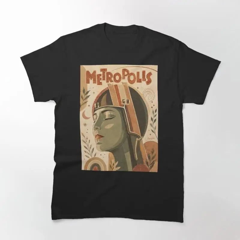 Metropolis Poster Boho Futurist Portrait Retro Art Lovers Classic T-Shirt