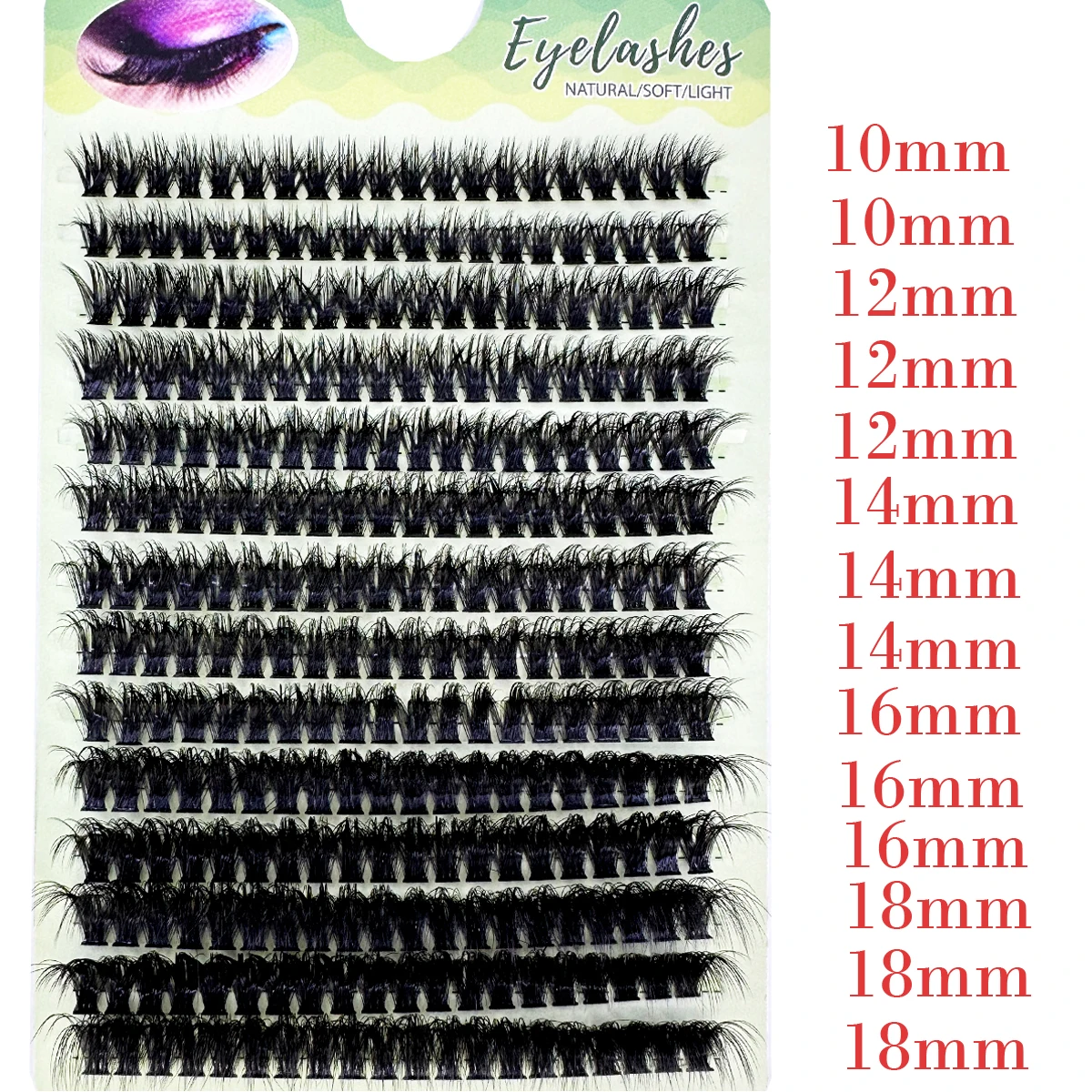 New 14 Rows 5D Fluffy Cluster Lashes 70D/80D Thick Eyelash D Curl 10-18mm Mix Individual Lashes DIY Lash Extensions