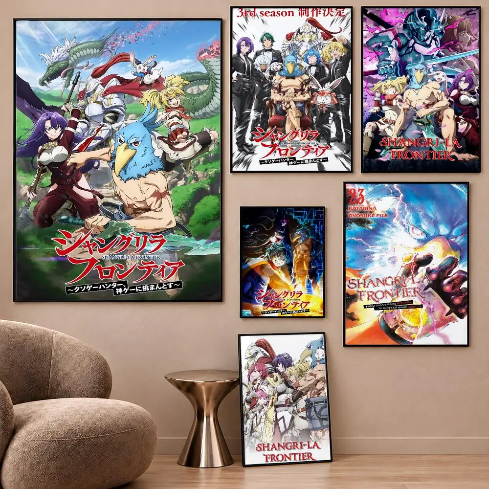 Anime ShangriLa Frontier Sunraku Emul Poster Aesthetic Wall Art Poster HD Waterproof PP Self Adhesive Bedroom Dorm Room Decor