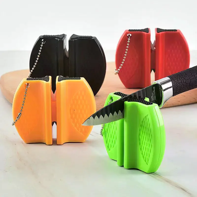 Mini Knife Sharpener Rough And Delicate Double Sided Sharpener Portable Ceramic Sharpener Pocket Outdoor Camping And Hiking