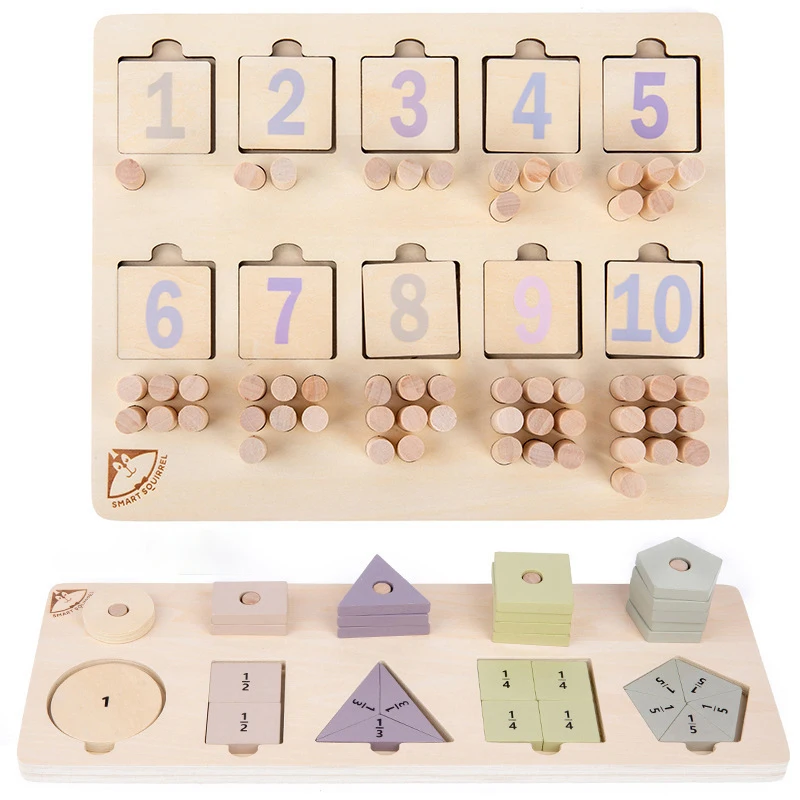Puzzle in legno giocattolo Montessori giocattolo matematico digitale Nail Board Shape Matching Cognition Education Toys For Children