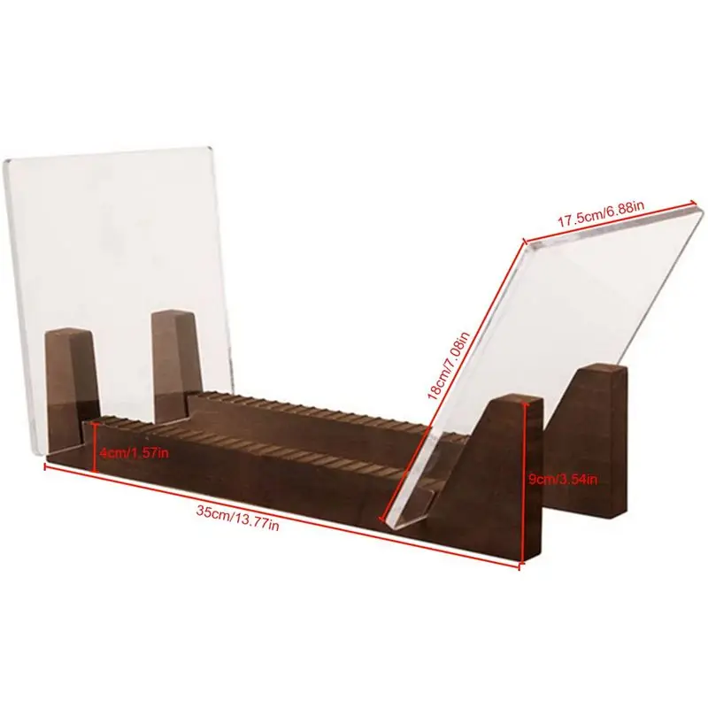 ✼Vinyl Record Storage Holder Large Capacity Acrylic Ends Display Stand Wooden LP Vinyl Album Desktop Rack