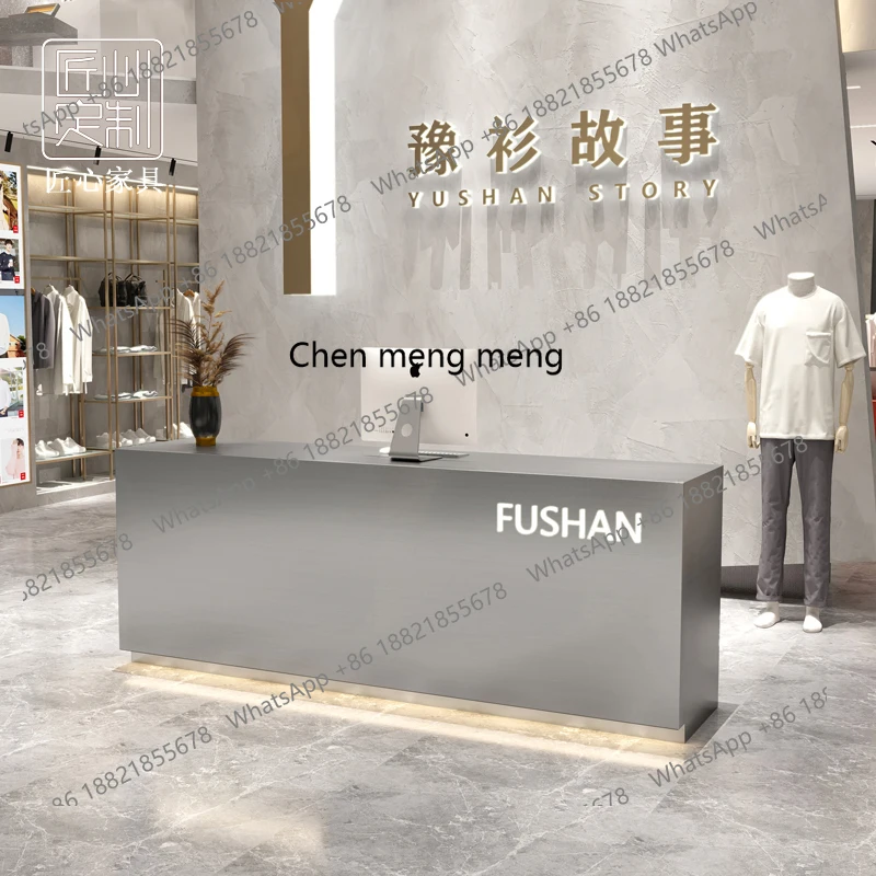 Prosta kasa ze stali nierdzewnej Nowoczesny sklep odzieżowy Mała lada Restauracja Recepcja