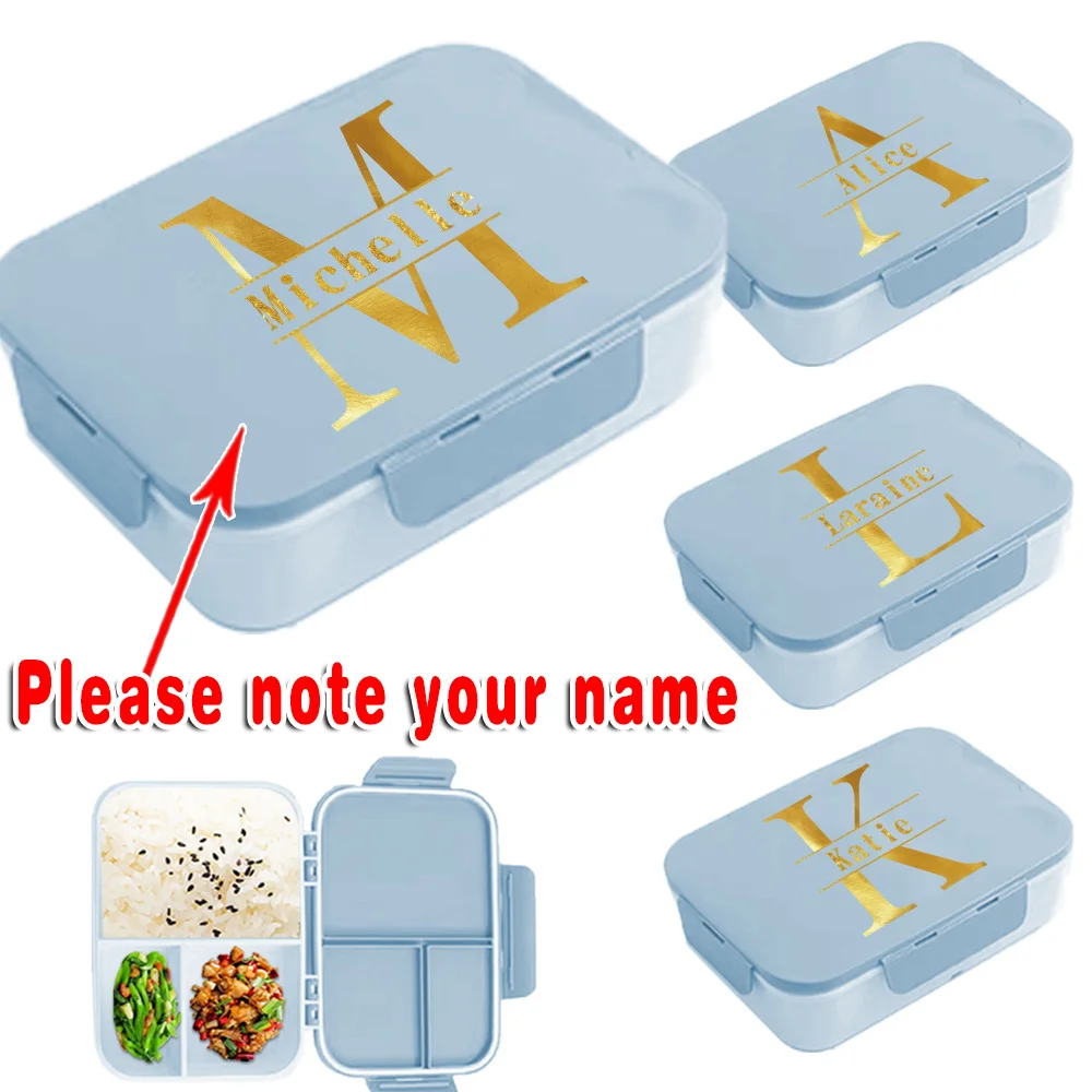 

Customized Name Travel Lunch Box Bento Case with Lid Leakproof Holder DIY Breakfast Portable Storage Container Organizer Camping