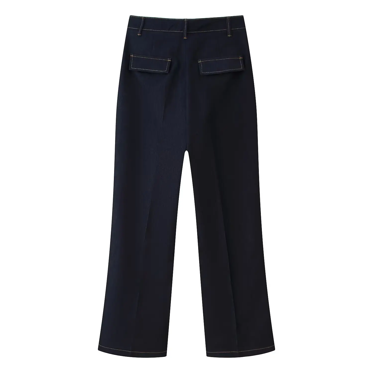 Women's new denim trousers suit contrasting color short outer and straight ridge pants fashionable and atmospheric goddess style