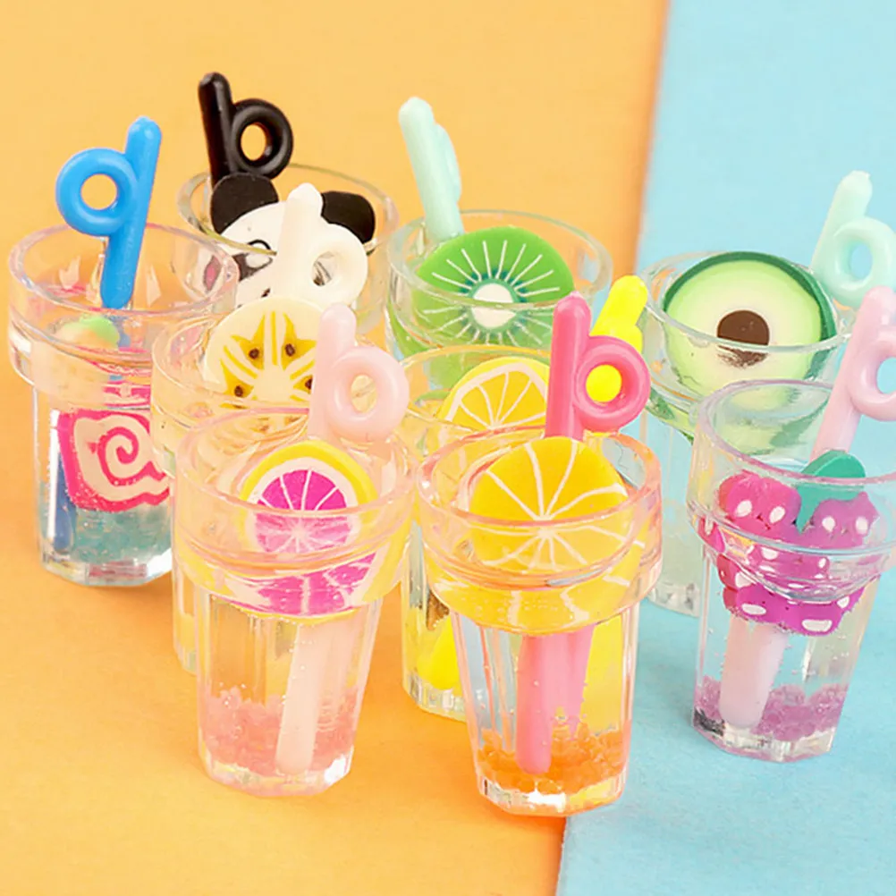 

15Pcs Miniature Simulated Drinks Plastic Fake Beverage Set Decor for Mini House Kitchen Accessories Pretend Food Play Scene