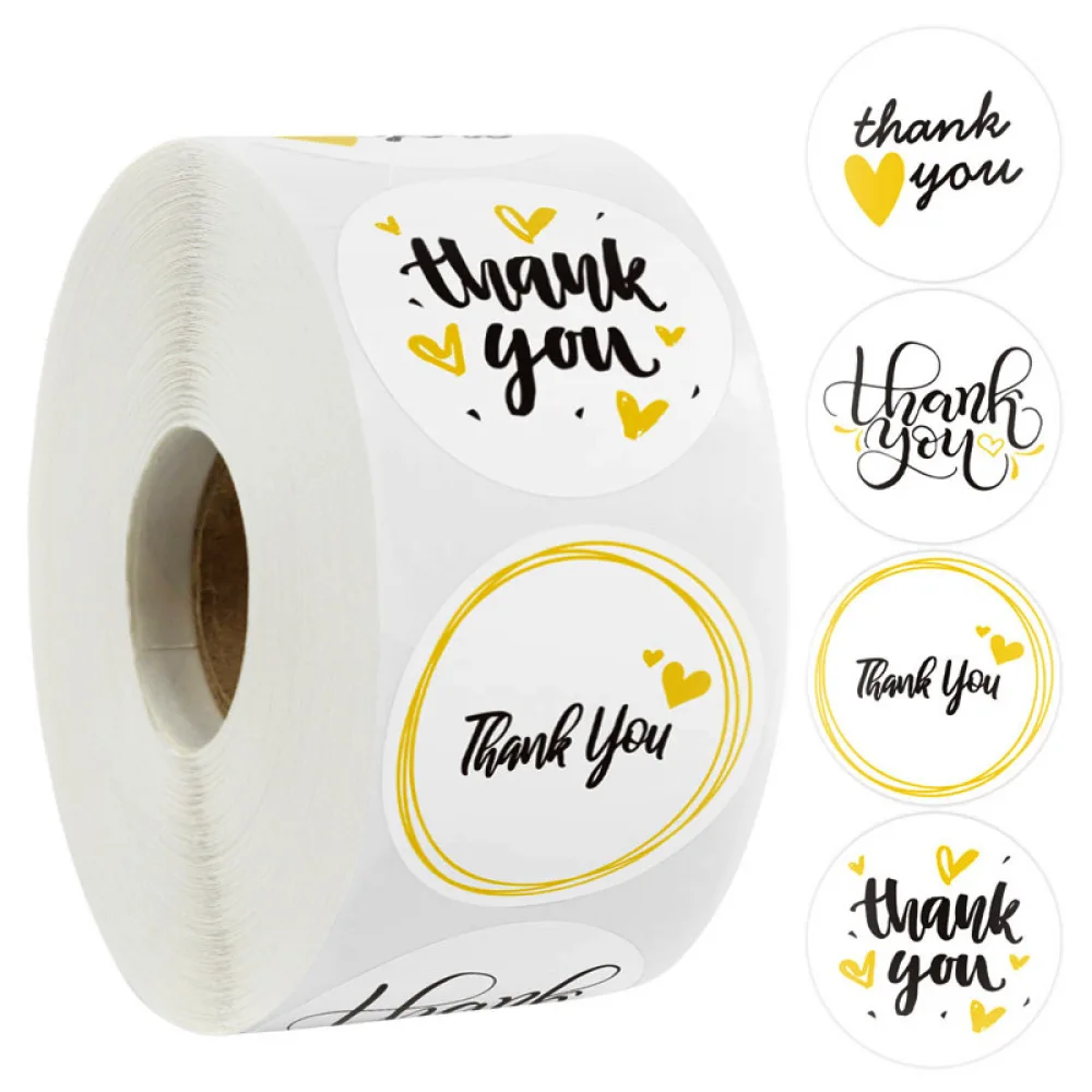 Beautiful Floral Thank You Stickers Round Adhesive Tags For Bakery Packaging Party Decorations Craft Stationery Kit