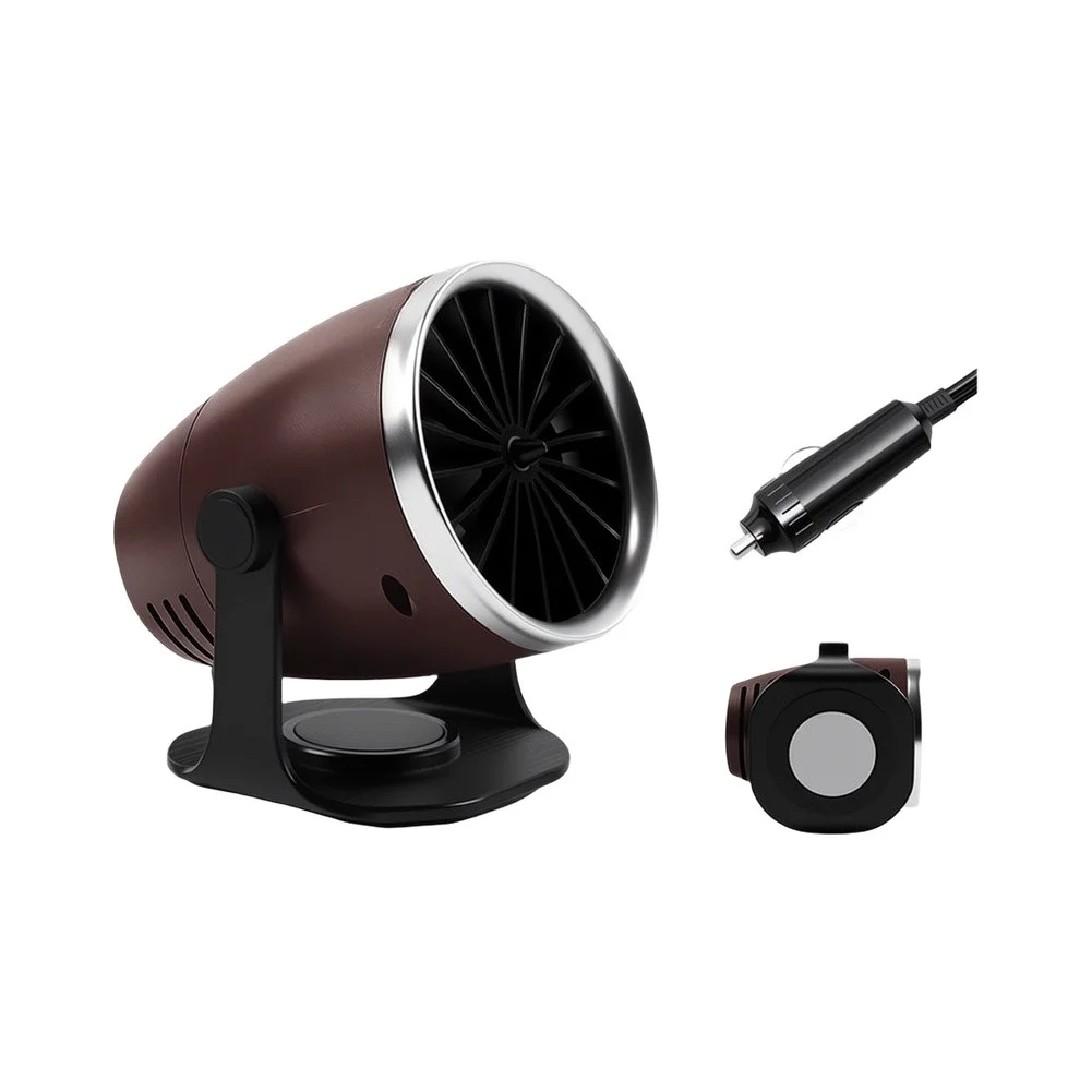 Automotive Heater for 12V 24V DC Systems Delivering Targeted Warm Air to Reduce Windshield Frost and Fog Buildup