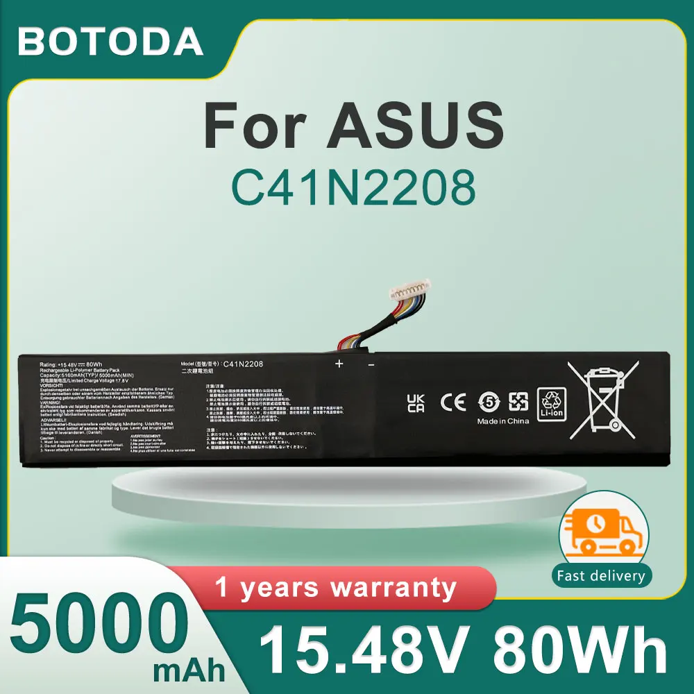 C41N2208 Battery 15.48V 80Wh For ASUS ROG Ally 2023 Gaming Handheld Series RC71L PC71L B41N2208