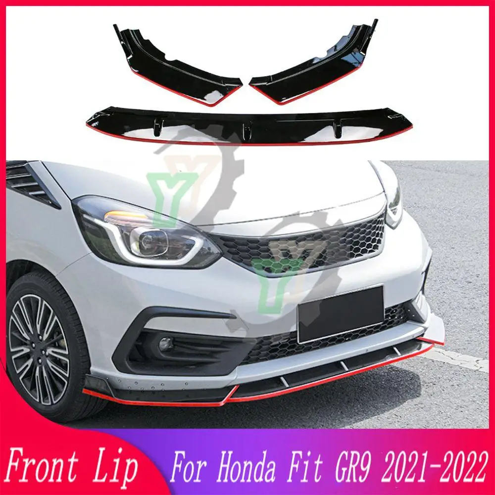 

Car Front Bumper Lip Spoiler Splitter Diffuser Detachable Body Kit Cover Guard For Honda Fit Jazz GR9 2021-2022