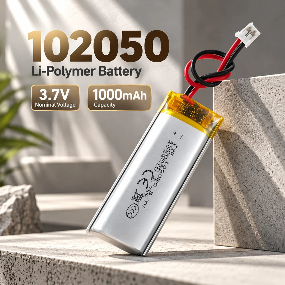 102050 3.7V Polimerowa Litowa Mała Akumulatorowa Bateria 1000mAh Li-Po do Stalowego Głośnika Bluetooth Narzędzie do Ładowania Baterie MP3/4/5 — zdjęcie produktu 4