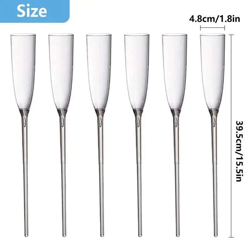 Floating Champagne Flutes 6pcs Floating Champagne Glasses Acrylic Wine Flutes For Pool Summer Beach Beverage Drinking Must-Have