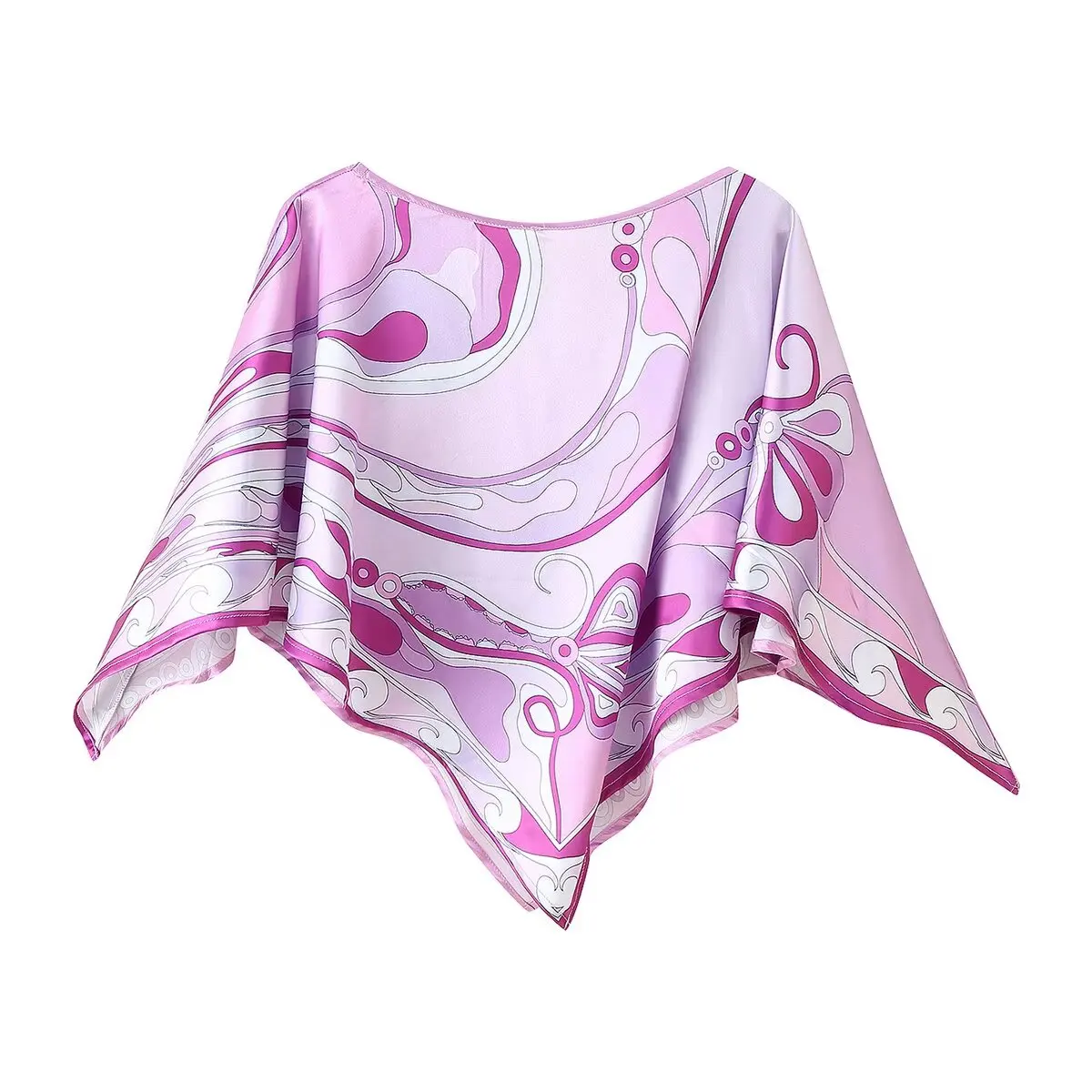 

Цветная блузка с высокой талией и принтом, повседневный комплект из топа и юбки, женский модный весенне-летний наряд, длинный свек, круглый дизайн Ne